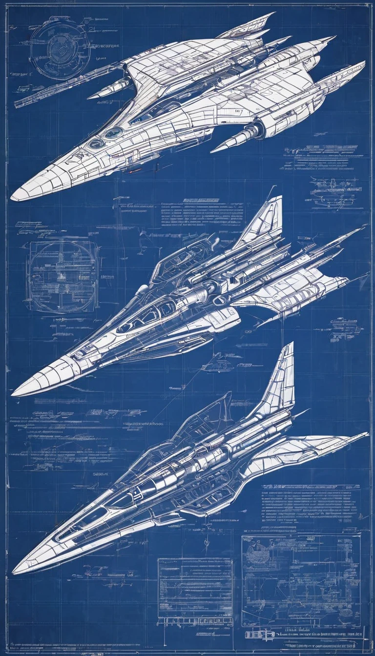 Spaceship blueprint, type fighter interceptor,космический корпус