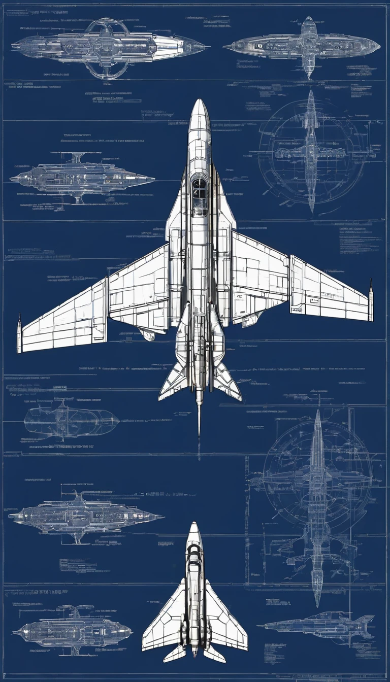 Spaceship blueprint, type fighter interceptor,космический корпус
