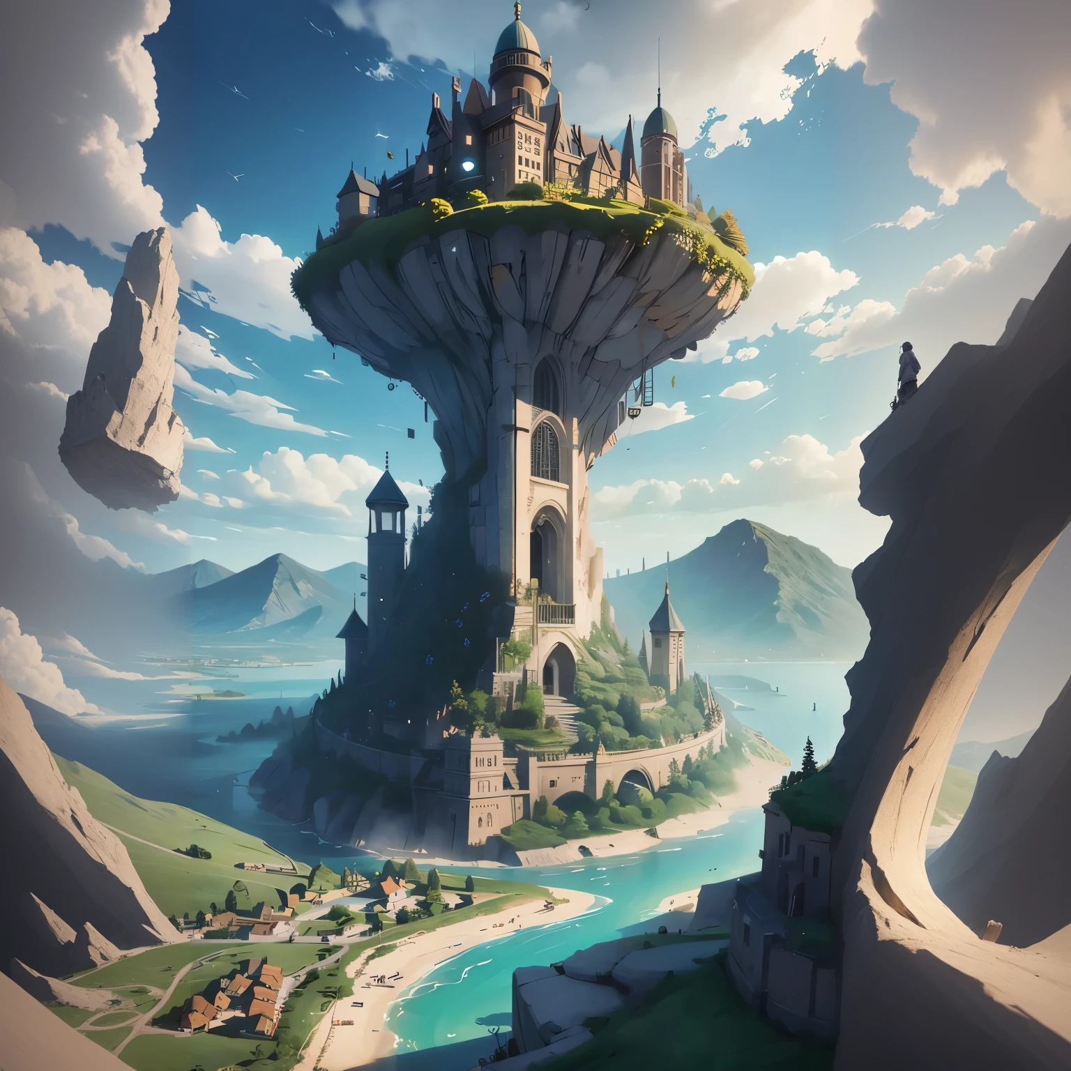 High mountains surrounding