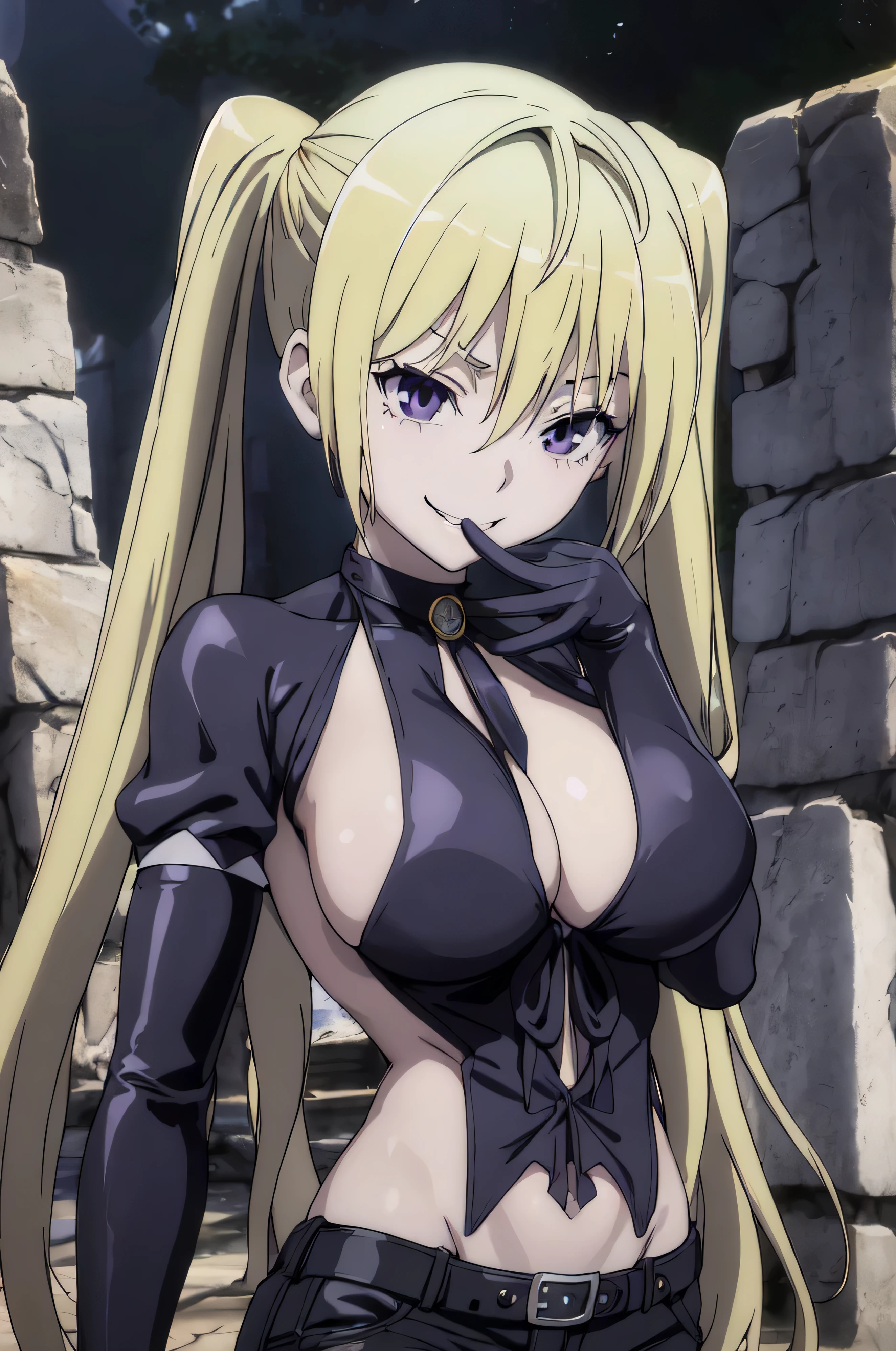 (masterpiece, best quality), 1girl, lieselotte sherlock,high quality, extremely detailed, ,(dark and stormy skies, lightning)(masterpiece:1.0),(Highest_quality:1.0), 超High resolution,4k,Super detailed, photo shoot, 8K, HDR, High resolution, disorganized:1.2, twintail,,looking down at viewer,latex,elbow gloves,,, ,official art,short pants,(beautiful_face:1.5),(narrow_waist),,Highly detailed CG Unity 8K wallpaper, perfect lighting,laugh at,,looking at viewer,;smile worst,smile evil,upper body,evil smile,too evil huge laugh,lipstick,too sadistic smile,deep shaded face,,smile worst,worst kind of ridecule,too evil moukery,,,,laugh full of malice,