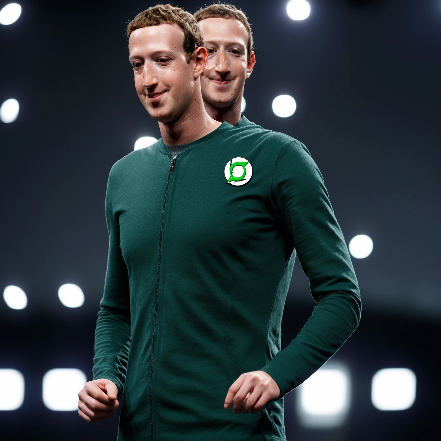cinematic photo (((ohwx man))) an intergalactic cop mark zuckerberg As Green Lantern/Hal Jordan, a fearless test pilot chosen by the Green Lantern Corps to wield a power ring that can create constructs from pure willpower., Green suit and glowing ring, showcasing his unwavering will and responsibility to maintain interstellar order. . 35mm photograph, film, bokeh, professional, 4k, highly detailed