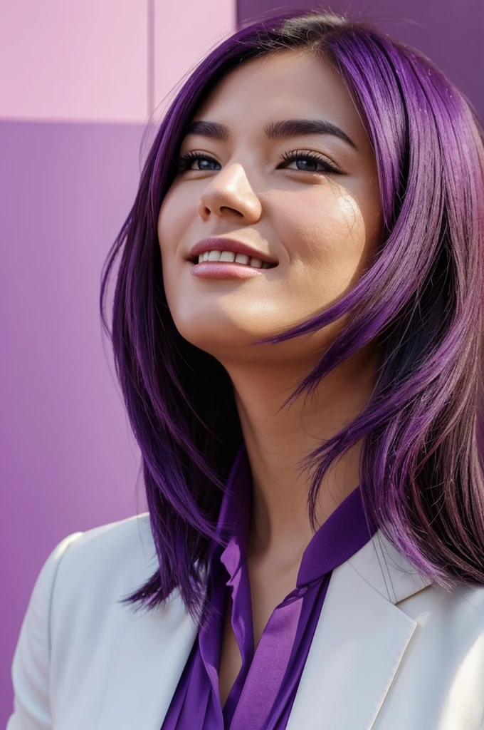 Poster to present your profile image about worldcoin and attract people , purple color