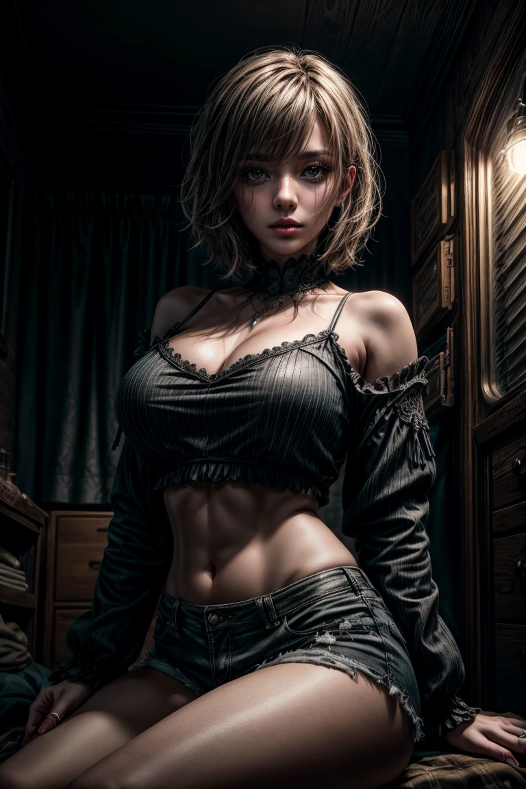1 adult woman, Mature Woman, Official art, the Extremely Detailed CG Unity 8K Wallpapers, Perfect Lighting, Colorful, facial portrait, erotic position, Sexy mood, breasts, Bangs, Diabolical_girl, blonde shaved pixiecut hair, buxom, curvy body, Bare_shoulders, cleavage, Large_breasts, demon Wings, long, torn black sheer see through mesh ripped lowleg full panties, Hand in panties, on all fours, legs spread wide open, cameltoe, Wet patch on panties, Drenched pussy, Make eye contact with the camera,