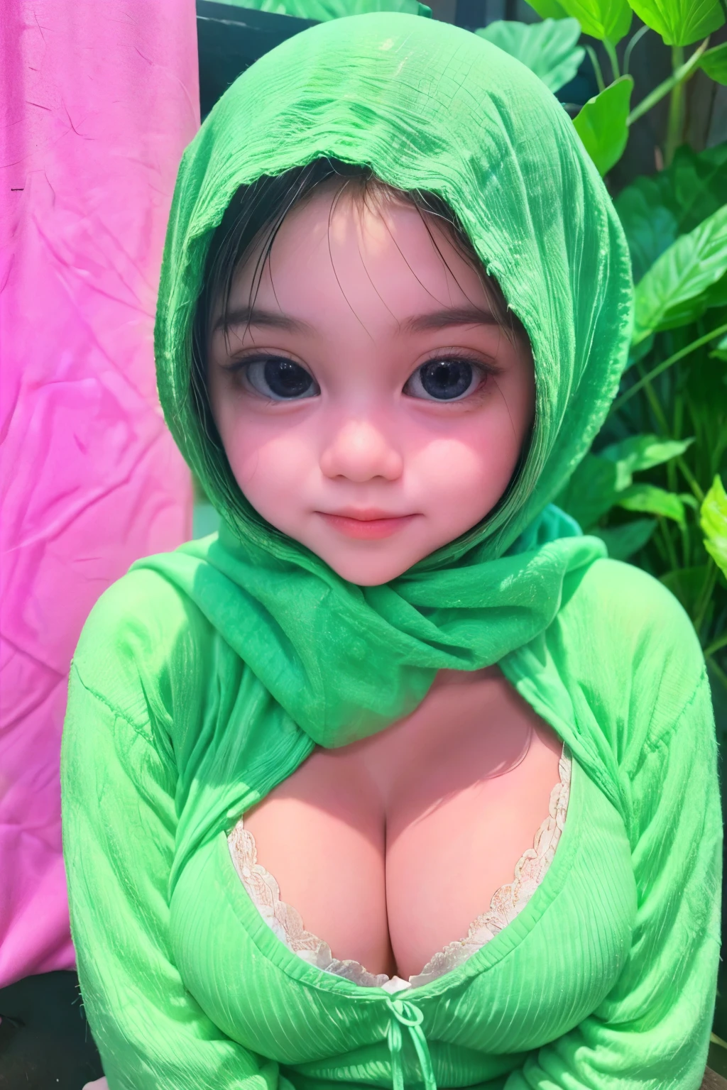 (((SLEEPING BEAUTY))), ((ULTRA FULL HD DETAILED)), ((DETAILED FACE SKIN)), Sexy Lingerie ((SLEEPING BEAUTY)), ((EYES WIDE )), ((OPEN BIG HUGE EYES)), Very Thin body ((Wearing Bra Lingerie)), (((LIGHT GREEN BERRY COLOR HIJAB)), masutepiece, High quality, UHD 32K, Realistic face, Realistic skin feeling , A Malay Lady, 8 years old. ((Face cute like a baby)), HUGE BREASTS 