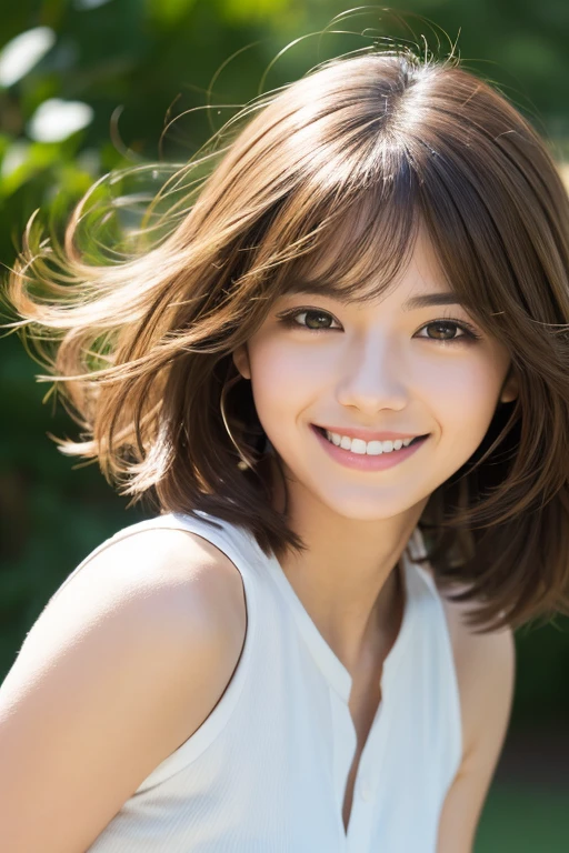 floating hair, smile, light smile, depth of field, UHD, masterpiece, anatomically correct, best quality