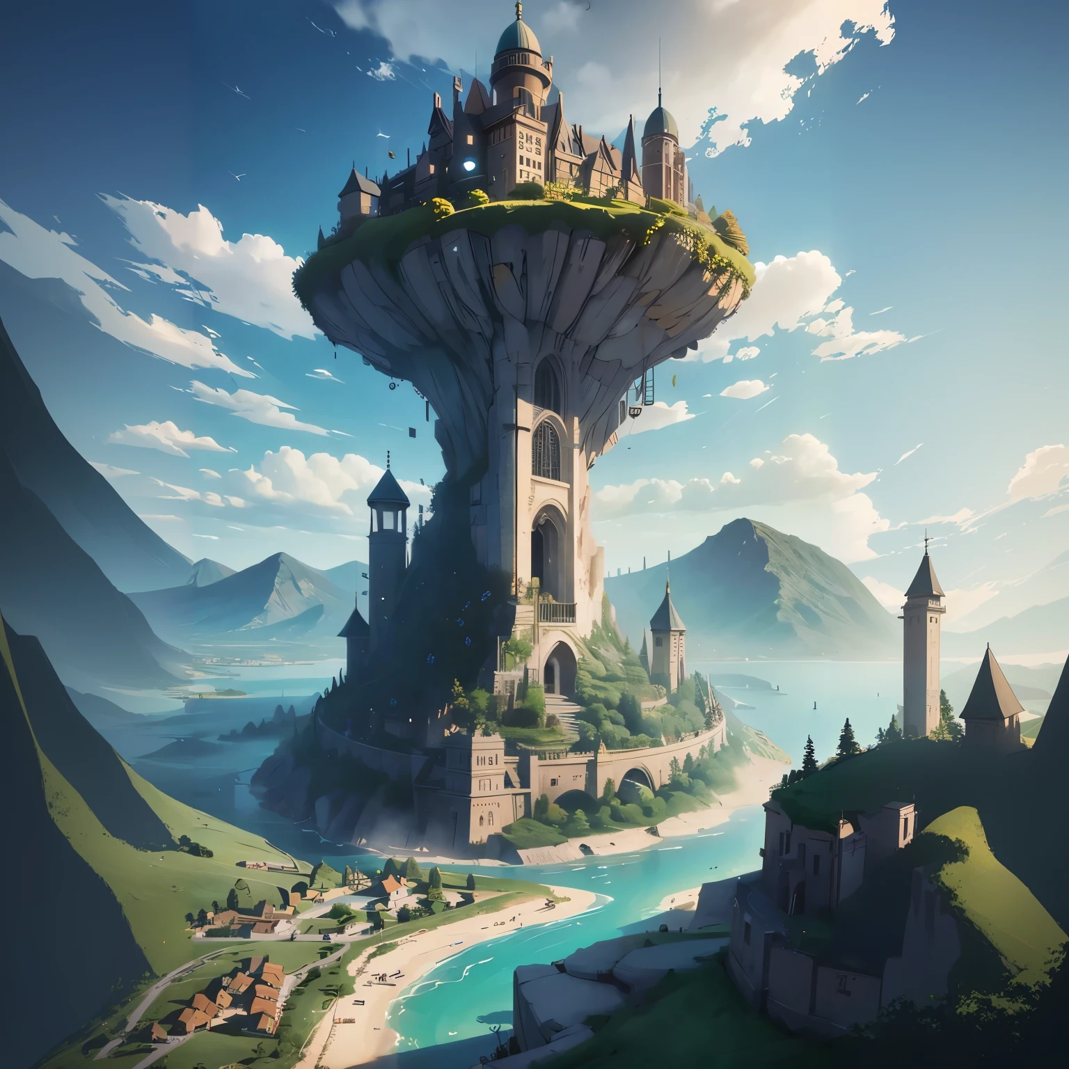 Big and floating mountains