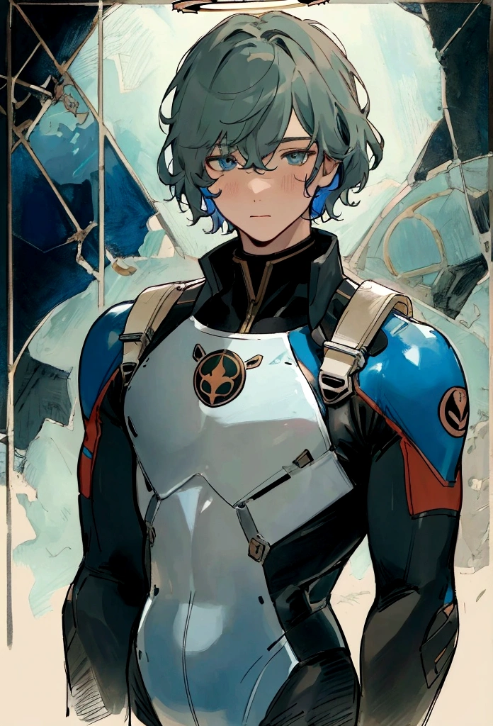 There was one wearing a helmet、man wearing diving suit, Movie Stills, Edgar Maxence and Rose Tran, Close-up of face, Future soldiers, Stills, author:Pierre Lafayette, , no helmet, male with halo, Broken Earth, Guy, Color Proofing