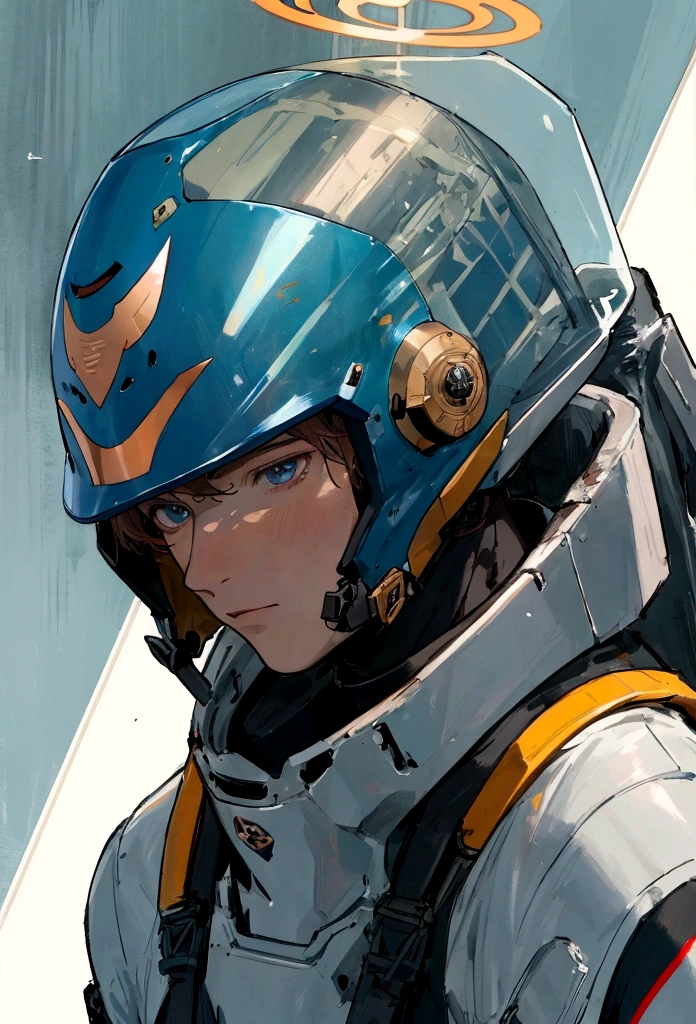 There was one wearing a helmet、man wearing diving suit, Movie Stills, Edgar Maxence and Rose Tran, Close-up of face, Future soldiers, Stills, author：Pierre Lafayette, , no helmet, male with halo, Broken Earth, Guy, Color Proofing  