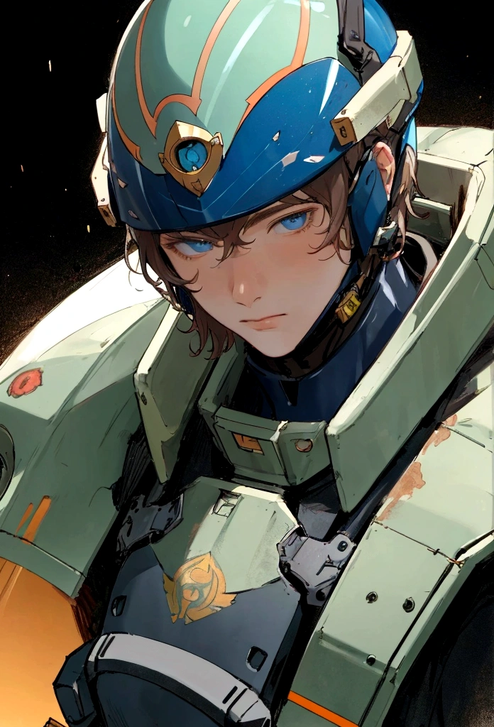 There was one wearing a helmet、man wearing diving suit, Movie Stills, Edgar Maxence and Rose Tran, Close-up of face, Future soldiers, Stills, author:Pierre Lafayette, , no helmet, male with halo, Broken Earth, Guy, Color Proofing