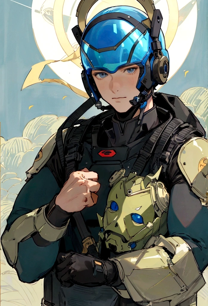 There was one wearing a helmet、man wearing diving suit, Movie Stills, Edgar Maxence and Rose Tran, Close-up of face, Future soldiers, Stills, author:Pierre Lafayette, , no helmet, male with halo, Broken Earth, Guy, Color Proofing