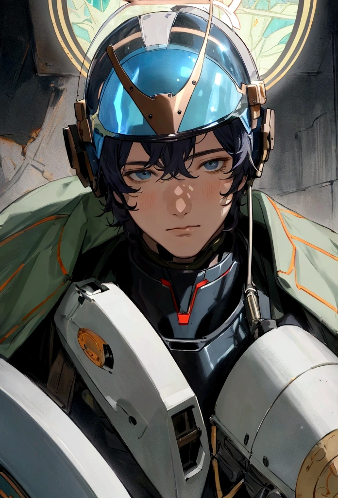There was one wearing a helmet、man wearing diving suit, Movie Stills, Edgar Maxence and Rose Tran, Close-up of face, Future soldiers, Stills, author:Pierre Lafayette, , no helmet, male with halo, Broken Earth, Guy, Color Proofing
