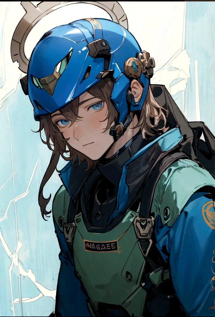 There was one wearing a helmet、man wearing diving suit, Movie Stills, Edgar Maxence and Rose Tran, Close-up of face, Future soldiers, Stills, author：Pierre Lafayette, , no helmet, male with halo, Broken Earth, Guy, Color Proofing  