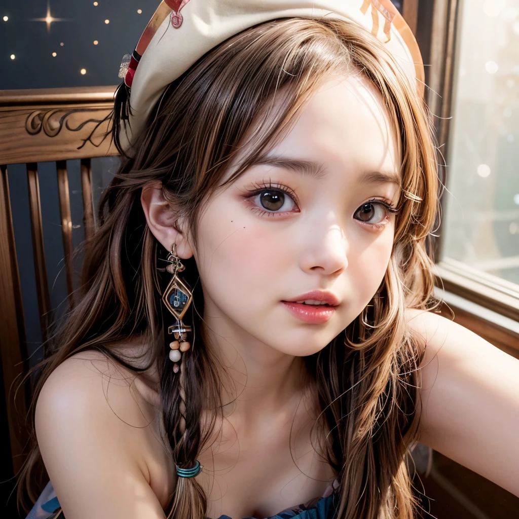 NSFW, 8k, High-level, absurd, masterpiece, best quality, primitive, very detailed CG, very detailed wallpaper, perfect lighting, Extremely detailed (((The personifying " ジャックスパロー " as a Little Girl))), MysticSight, Tyndall effect, Tyndall scattering, Studio gray background with (many Dazzling RainbowColor particles BokeH:1.28), (RoundlyButts, ThighGap), (Exposed:0.4), (Assfocus with looking ahead), BREAK (NOGIZAKA face variations) Extremely Detailed very KAWAII face variations, perfect anatomy, Childish, captivating gaze, elaborate detailed Eyes with (sparkling highlights:1.28), long eyelashes、Glossy RED Lips with beautiful details, Coquettish tongue, Rosy cheeks, Radiant PearlSkin with clear transparency . { (Dynamic LifeLike expressions:1.4) | :d) }, (large eyes:-1) .
