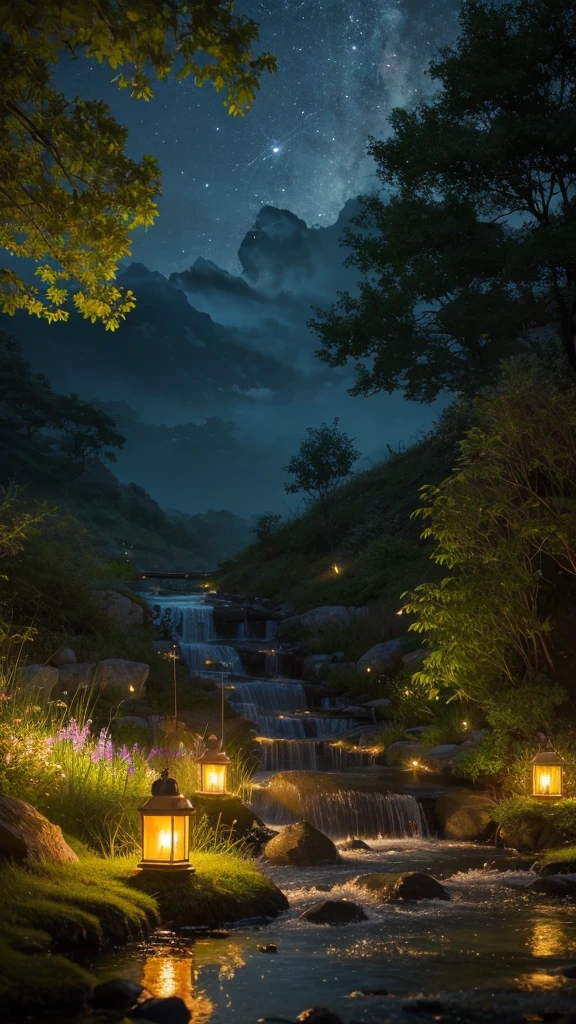 a cat by a realistic-looking riverbank, fireflies, detailed fur, beautiful eyes, realistic lighting, ambient nature sounds, serene atmosphere, cinematic composition, vibrant colors, photorealistic, 8k, (best quality,4k,8k,highres,masterpiece:1.2),ultra-detailed,(realistic,photorealistic,photo-realistic:1.37),highly detailed, intricate details, dynamic composition, dramatic lighting, serene landscape, natural beauty, mesmerizing fireflies, peaceful ambiance, stunning realism