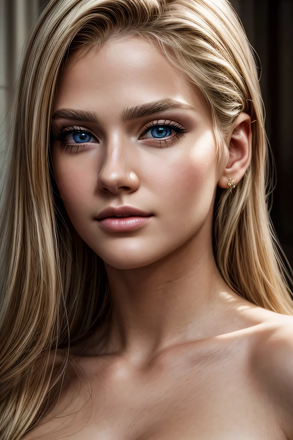 ((best qualityer)), ((ultra res)), ((photorrealistic:1.4)), (details Intricate), 19 years old, hair blonde, face perfect, make up:1.5, light on the face, face detail,