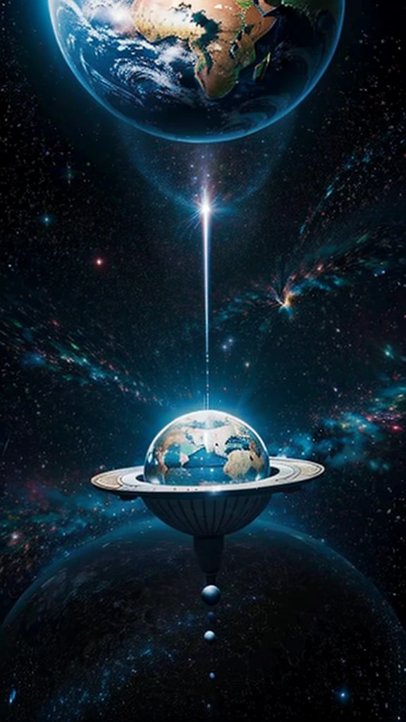 明るい光を持つ宇宙空間のplanetのグループ, 背景に大きなplanet, planet en el fondo, 背後のplanet, planet y galaxias, planet, planet en el fondo, Fantasy Space, planet y lunas flotantes, 浮遊planet, ファンタジーplanet, 3D rendering beep, planet en los cielos, planet en el cielo, planet y estrellas