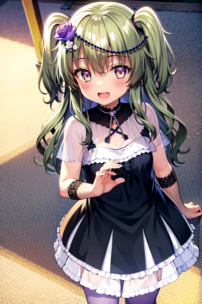 Himari Mei, masterpiece, , cute, flat chest, cute and shy smile, highly detailed sparkling brilliant purple eyes, open mouth slightly, standing in summer beach, aquamarine sea, sandy beach, black dress, perfect body, detailed hands, reaching