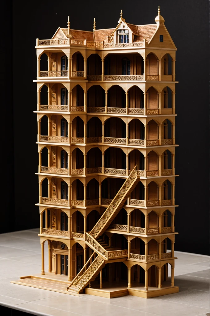 Model with 3 floors and 11 rooms
