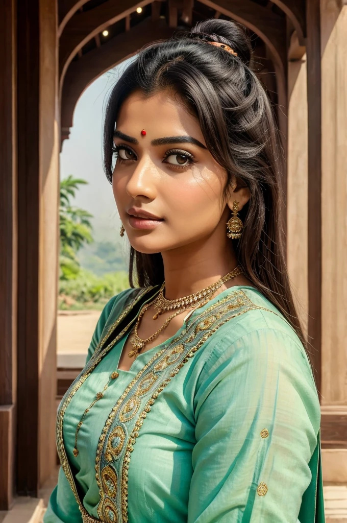 ((best quality)), ((masterpiece)), (detailed), perfect face[सुबह का समय, अनुप अपने कमरे में भगवान कृष्ण की मूर्ति के सामने प्रार्थना कर रहा है।]