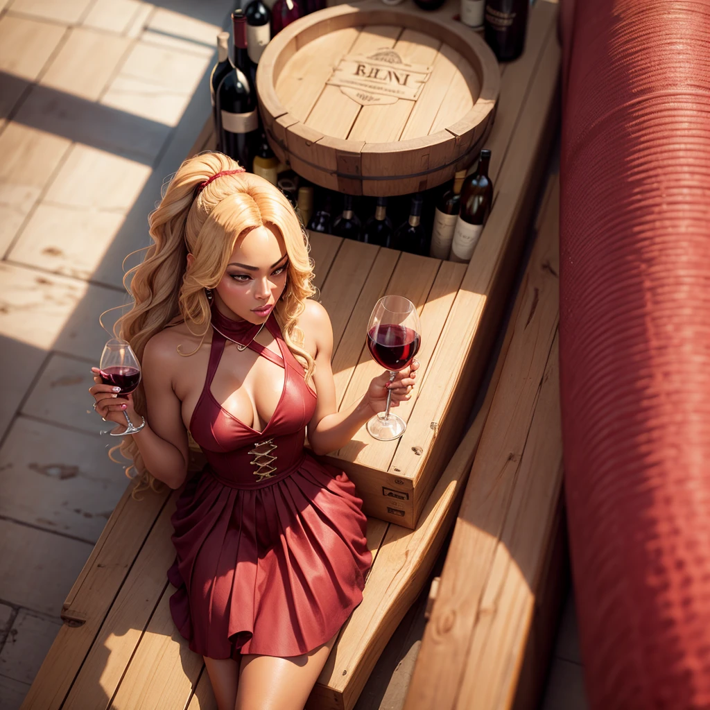 Singer Beyoncé drinking wine from a wine importing company called bellavita