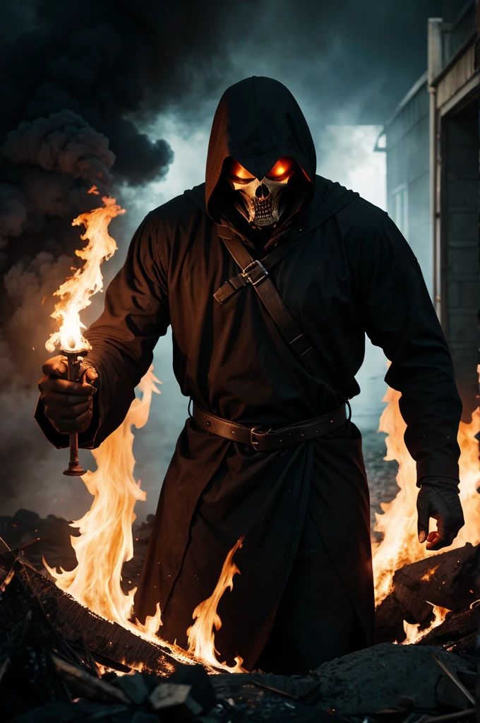 Reaper with burning  hands
