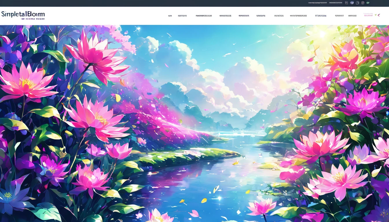 Top image of the homepage、digital bloom,simple、Stylish、cool
