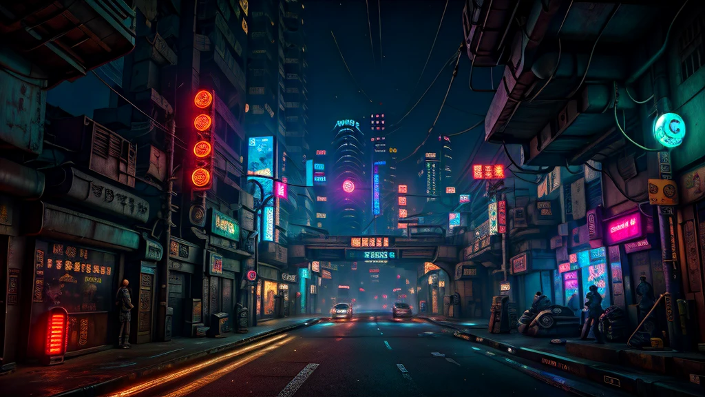 Cyberpunk city from sci-fi movie, empty street, night, chinoiserie buildings, bridge, old shop, irregular, circuit boards, wires, intricate, super detailed, realistic, hyper realistic, high quality, best, super detail , crazy detail, very detailed, photorealistic, epic composition, best quality, 32k --v 6