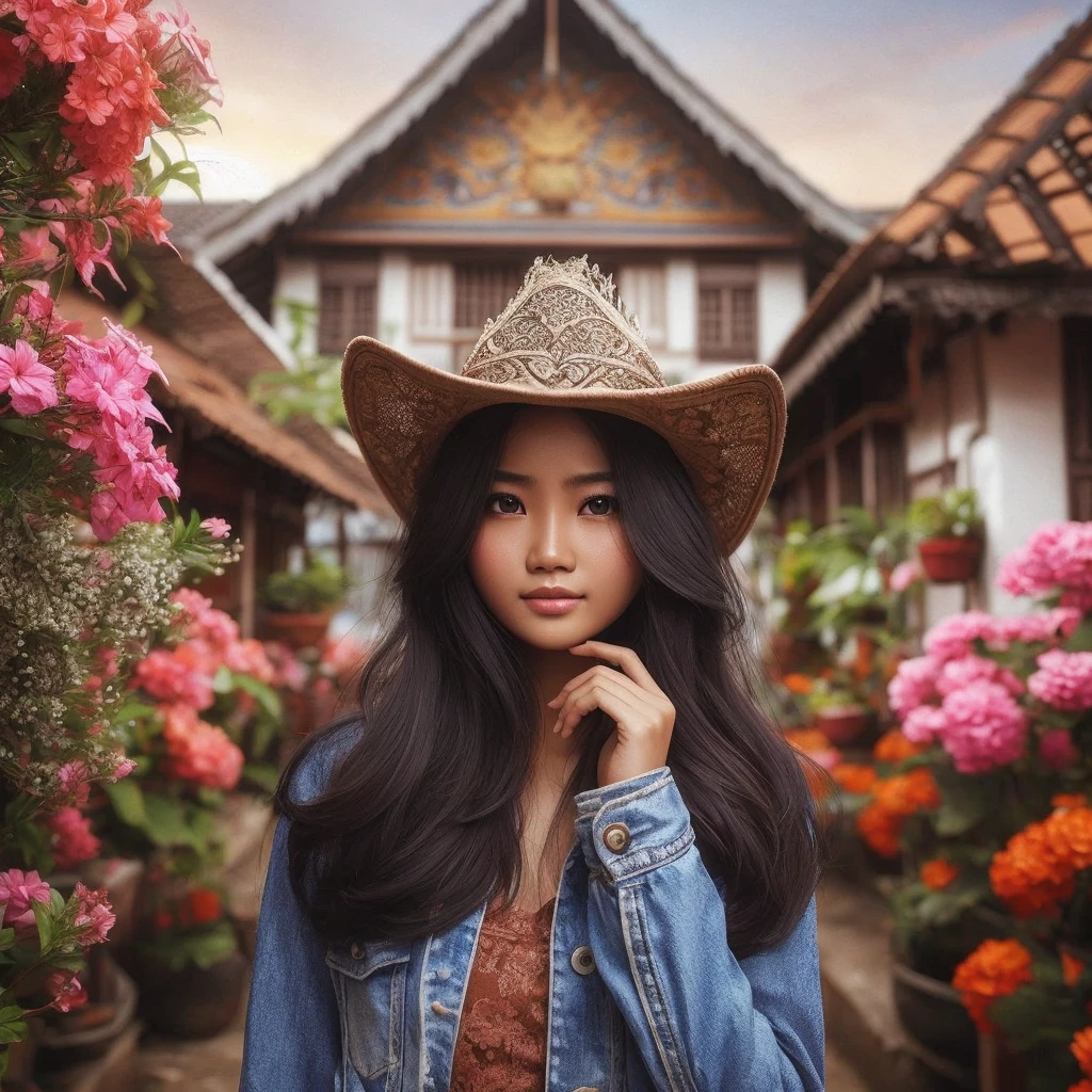 Beautiful realistic Indonesian girl 