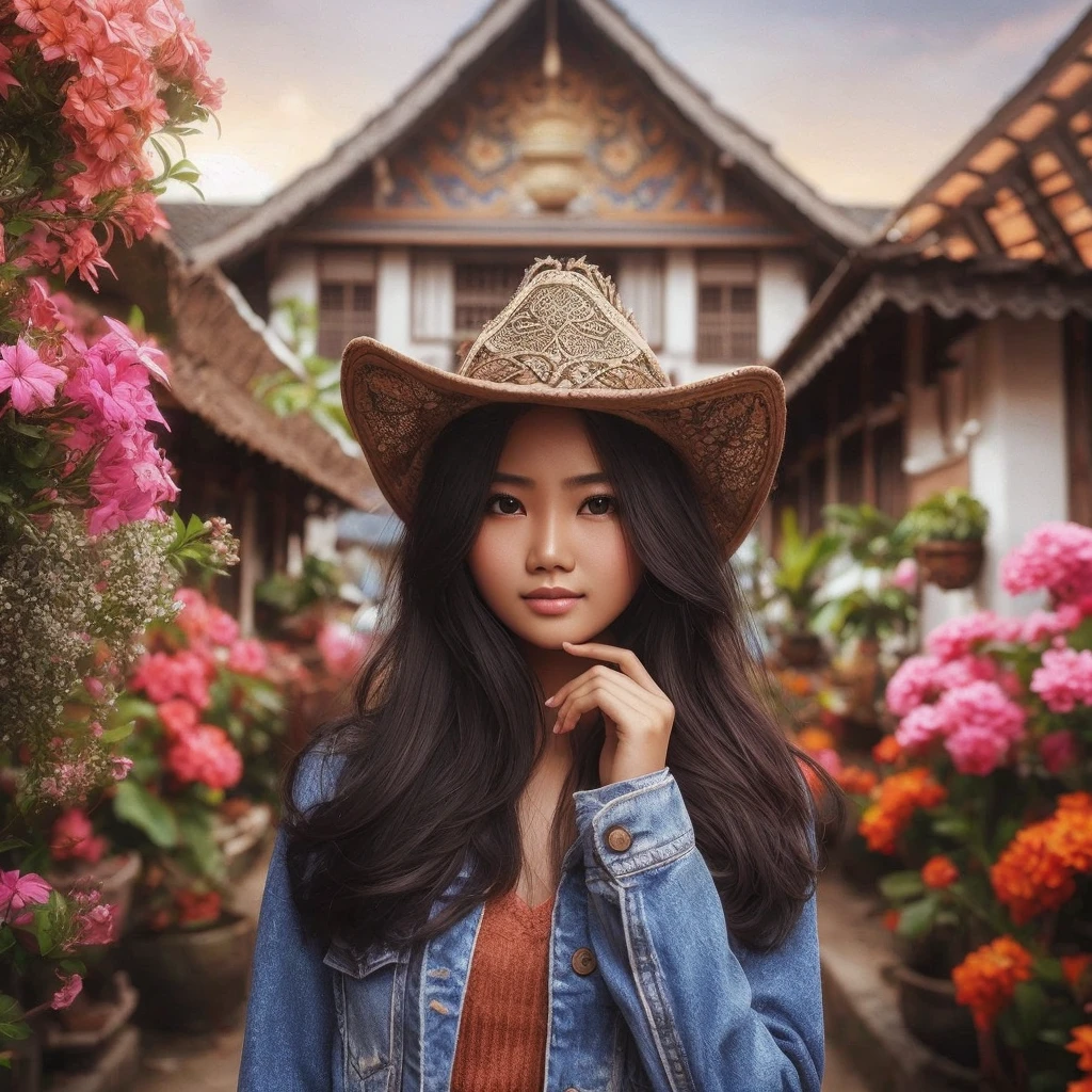 Beautiful realistic Indonesian girl 