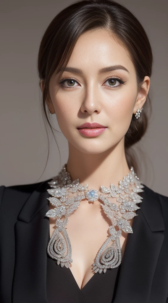 tmasterpiece,Best quality, (sweetheart. employee:1), (Professional Dress:1.3)), , ssmile,Beutiful women, long leges,European people,Professional attire seduction,skin hyper-detail,Unclog pores,in a panoramic view,hip is cocked,blackstockings,Beautiful young woman in her 40s, It's a perfect face, goodlooking, (detailedfacialfeatures), Face is clean and beautiful