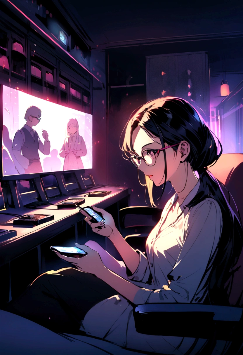 People in glasses are playing games on cellphones and in the gaming room