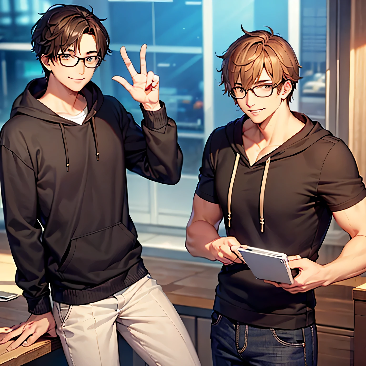 Glasses,male,Handsome,hoodie,smile