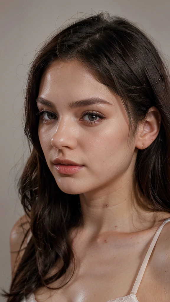 a 20 year old female model, really pale, black straight hair, beautiful detailed eyes,beautiful detailed lips,extremely detailed face,long eyelashes,red lacy lingerie,amateur photography, sexy pose, seductive,high quality,detailed,photorealistic,professional lighting,warm color tones,clean background,natural skin tones