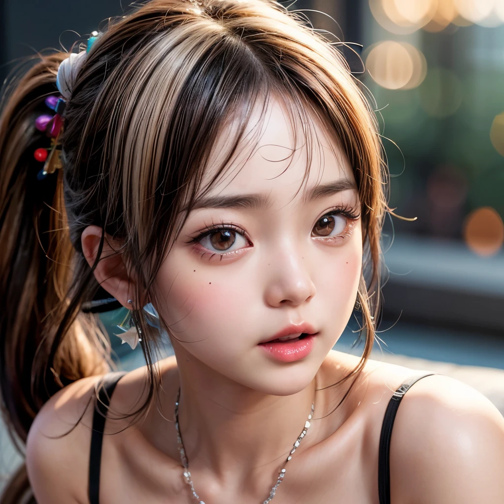 NSFW, 8k, High-level, absurd, masterpiece, best quality, primitive, very detailed CG, very detailed wallpaper, perfect lighting, Extremely detailed (((The personifying " Snoopy " as a Little Girl))), MysticSight, Tyndall effect, Tyndall scattering, Studio gray background with (many Dazzling RainbowColor particles BokeH:1.28), (RoundlyButts, ThighGap), (Exposed:0.4), (Assfocus with looking ahead), BREAK (NOGIZAKA face variations) Extremely Detailed very KAWAII face variations, perfect anatomy, Childish, captivating gaze, elaborate detailed Eyes with (sparkling highlights:1.28), long eyelashes、Glossy RED Lips with beautiful details, Coquettish tongue, Rosy cheeks, Radiant PearlSkin with clear transparency . { (Dynamic LifeLike expressions:1.4) | :d) }, (large eyes:-1) .