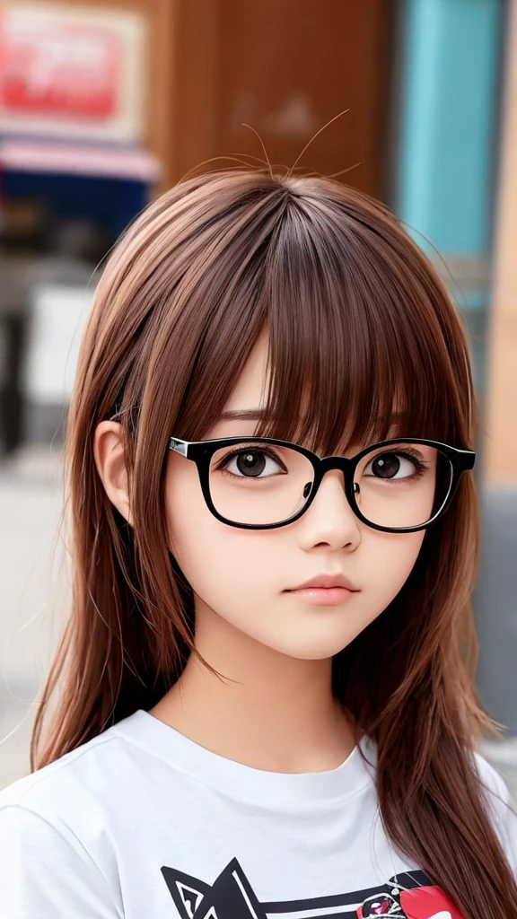 Short hair, wearing glasses and an anime shirt and looking tired