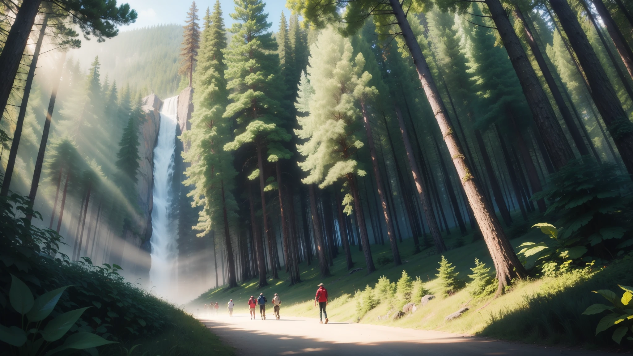 (Different world scene,forest),summer,towering,Intensive,Spectacular