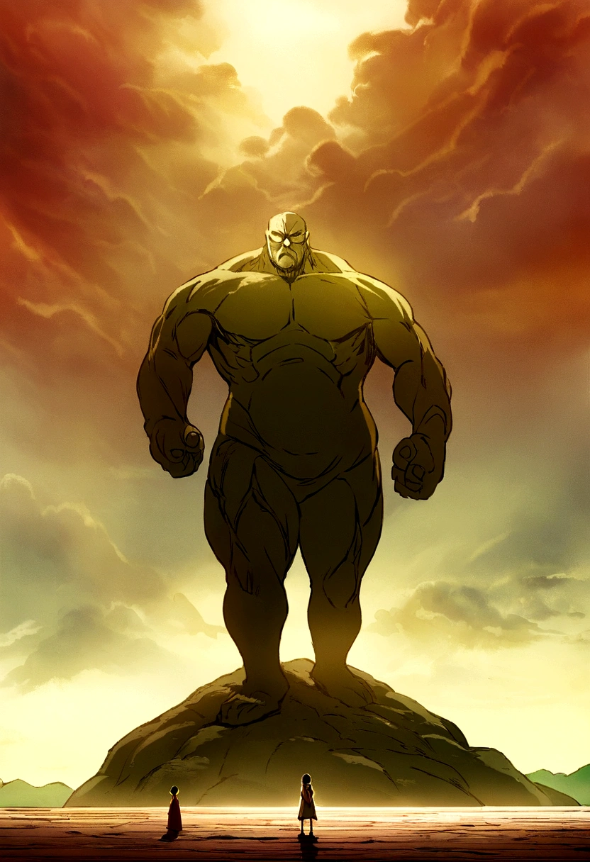 l'attack on titan, Angry giants, dark and grainy, studio Ghibli, Key visual of the'anime, by Makoto Shinkai, Deep color, complex, Concept art in 8K resolution, Natural lighting, Belle composition
