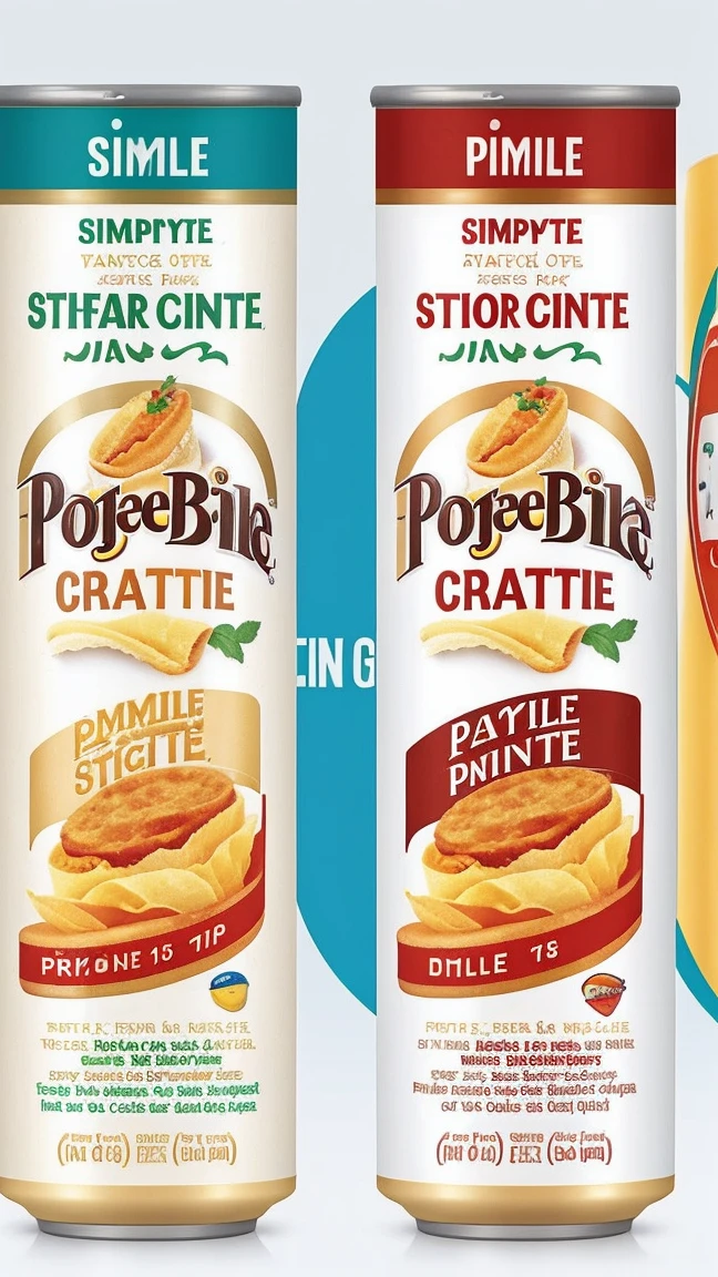 Design a timeline-style image showing the evolution of potato chips to Pringles, leading up to their use in space. Start with a simple potato chip, then show the development of Pringles, and finally depict Pringles being enjoyed by astronauts in space. Include labels and dates for each stage.