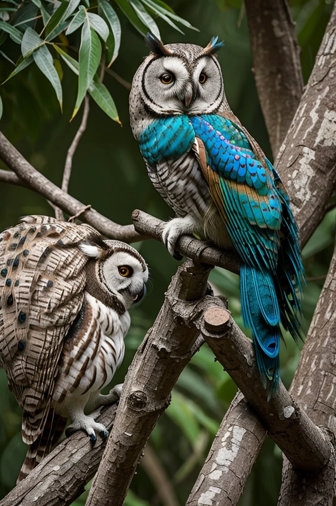 Mix an owl, a peacock and a koala
