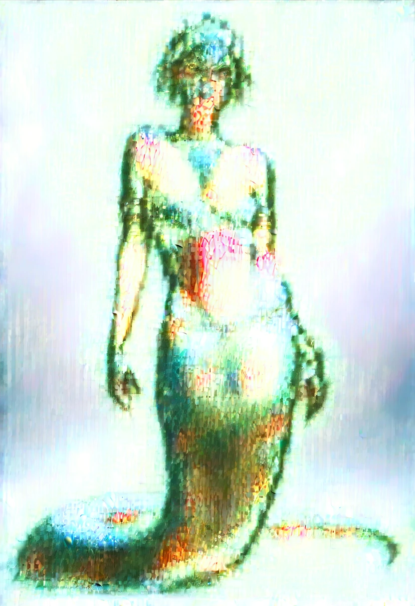 score_9, score_8_up, score_7_up, score_6_up, 1girl, lamia, yellow_eyes, monster_girl, rating:safe, solo, scales, armlet, full_body, breasts, slit_pupils, navel, jewelry, short_hair, bare_shoulders, cxqz8r