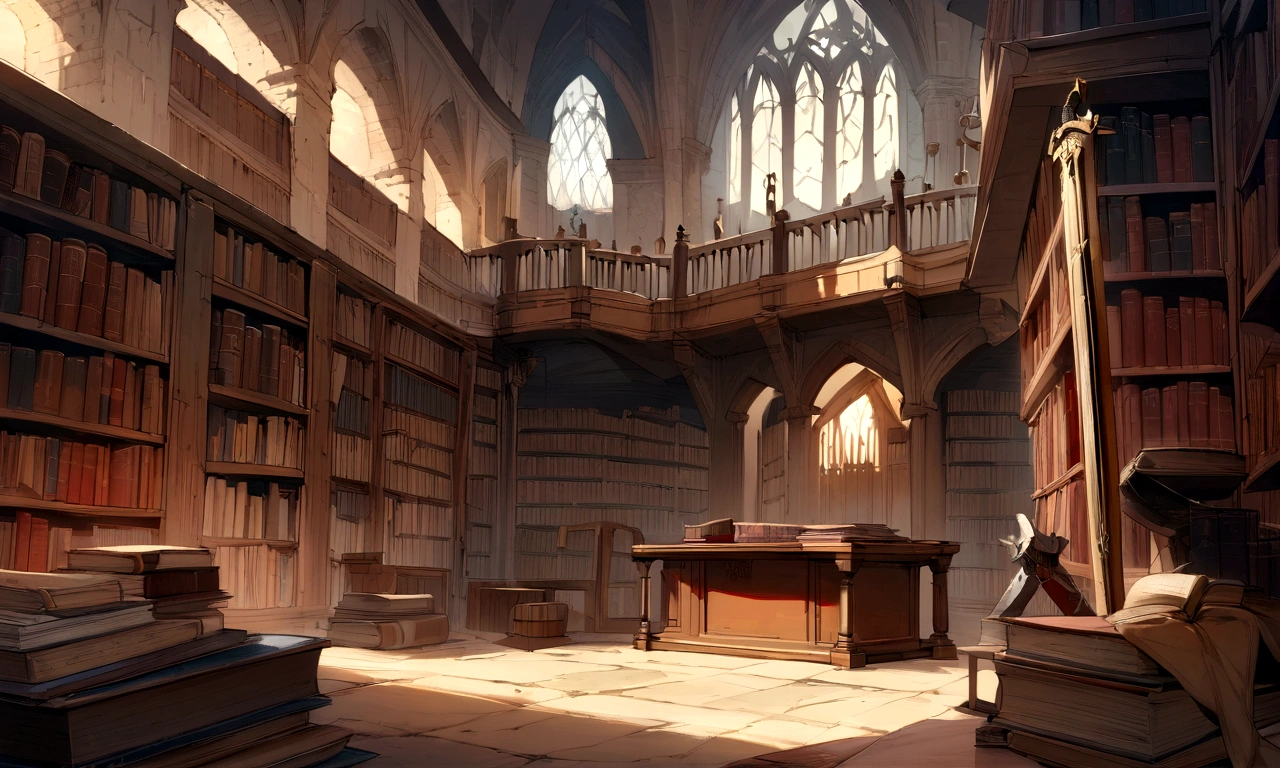 ((((masterpiece, Highest quality, High resolution)))), High detail, manga，anime，Illustration Style，Topic Prompts "The Sword Laid, Sword in the center,Luxurious sword, A room with a desk and bookshelf,Cursed Sword,Sinister Sword, Sword on the table, No humans, background, Ancient Library, Standing in a magical library, Dusty Library, Ruina concept art library, Adding context = "The Sword Laid,Cursed Sword,Sinister Sword,Luxurious sword, Sword on the table, Magical Library" possible: "The Sword Laid,Sword on the table, Surrounded by ancient documents and dusty volumes. The room exudes mystery and charm., Soft light coming through stained glass windows. Fascinated by the vast amount of knowledge. Full of ancient manuscripts, Potion Ingredients, Alchemy Equipment. A bookshelf filled with leather-bound books, The worn spine speaks of the wisdom of the years. The walls are decorated with intricate tapestries. The atmosphere was solemn and solemn., It&#39;s as if time itself is holding its breath within the walls.. Extremely detailed down to the last detail, Realistic quality, Colourful back cover, The overall color palette is rich and warm., Bright colors, Deep reddish, Arcee Brown, Golden decoration. The lighting casts a gentle shadow, 部屋の複雑さを明らかにする このmasterpieceは、It takes the audience into a realm of magic and knowledge.,"