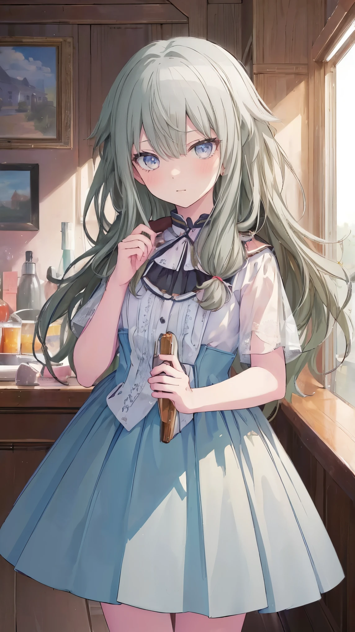 masterpiece、Best image quality、最high quality、、Girl、 Cute pose, masterpiece, Anime art style, Cute moveost detailed, high quality、Shiny Hair、Very fine and beautiful bright eyes、nose blush、Very detailed, clear and beautiful face, Awards, (((Anatomically correct))、Cowboy Shot