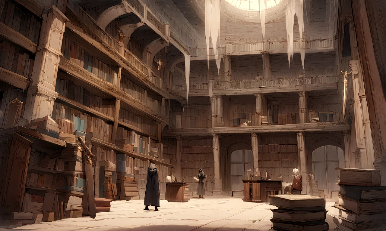 ((((masterpiece, Highest quality, High resolution)))), High detail, manga,anime,Illustration Style,Topic Prompts "The Sword Laid, Sword in the center,Luxurious sword, A room with a desk and bookshelf,Cursed Sword,Sinister Sword, Sword on the table, background, Ancient Library, Standing in a magical library, Dusty Library, Ruina concept art library, Adding context = "The Sword Laid,Cursed Sword,Sinister Sword,Luxurious sword, Sword on the table, Magical Library" possible: "The Sword Laid,Sword on the table, Surrounded by ancient documents and dusty volumes. The room exudes mystery and charm., Soft light coming through stained glass windows. Fascinated by the vast amount of knowledge. Full of ancient manuscripts, Potion Ingredients, Alchemy Equipment. A bookshelf filled with leather-bound books, The worn spine speaks of the wisdom of the years. The walls are decorated with intricate tapestries. The atmosphere was solemn and solemn., It's as if time itself is holding its breath within the walls.. Extremely detailed down to the last detail, Realistic quality, Capture the texture of the weathered page and the flickering flame of a candle. The overall color palette is rich and warm., Bright colors, Deep reddish, Arcee Brown, Golden decoration. The lighting casts a gentle shadow, 部屋の複雑さを明らかにする このmasterpieceは、It takes the audience into a realm of magic and knowledge.,"