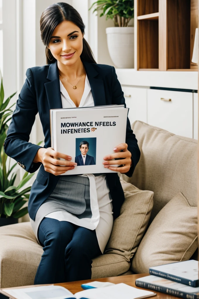 Businesswoman holding the book How to Win Friends and Influence People
