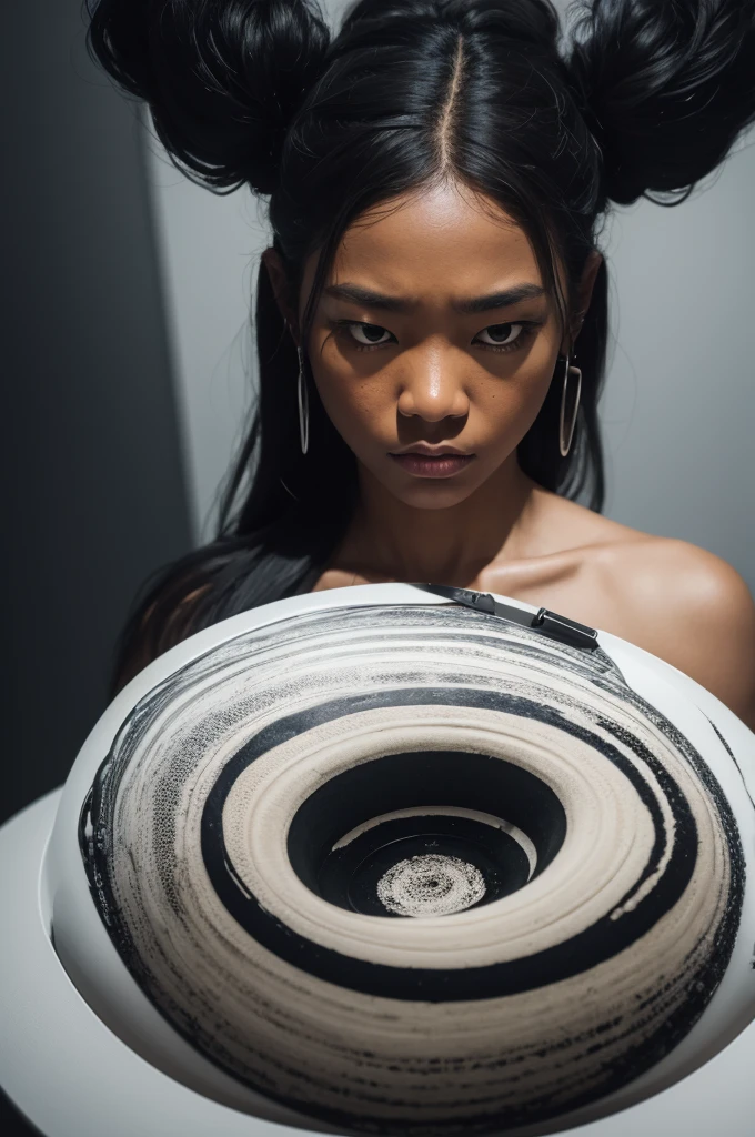 Create art about racism, with an ing-yang theme, making a social critique