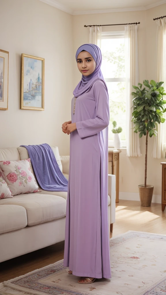 RAW, Best quality, high resolution, (masterpiece: 1.3), detailed face, detailed clothes, serene expression, cute face, perfect hijab