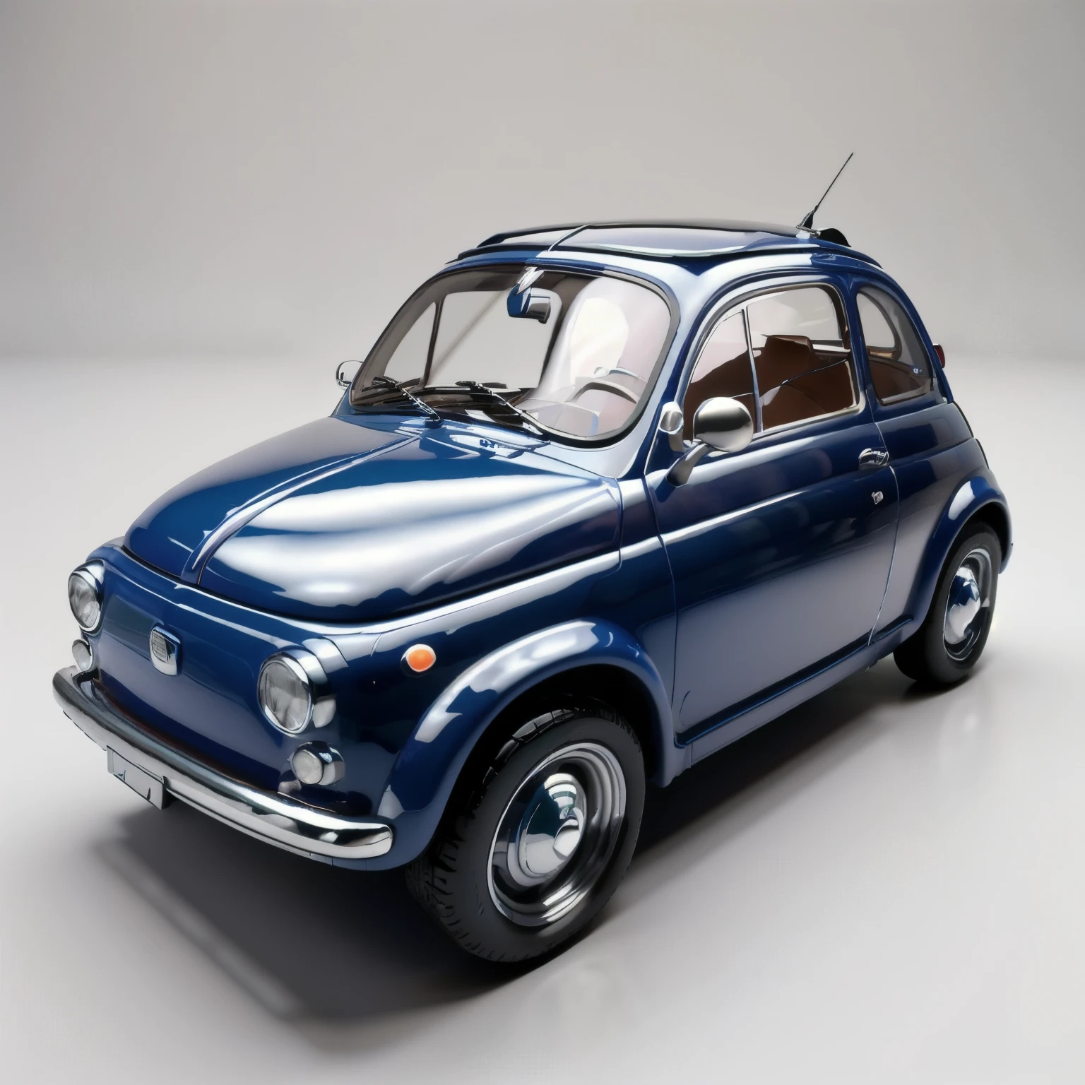 (masterpiece,Highest quality,Highest quality),Blue Fiat 500 plastic model,Matte Paint,Isometric 3D diorama,Gentle lighting,Lighting photography,Wood-based flooring