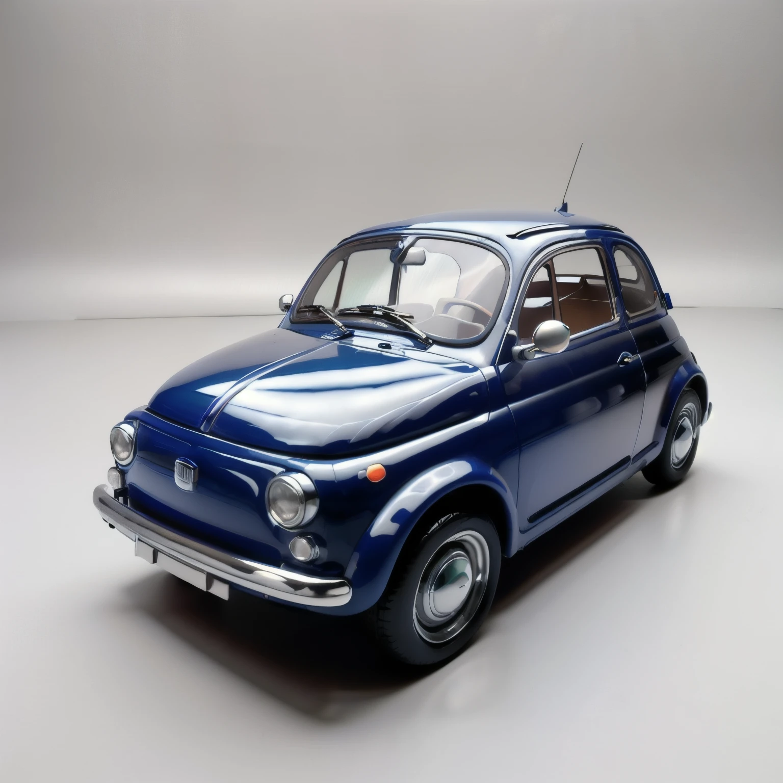 (masterpiece,Highest quality,Highest quality),Blue Fiat 500 plastic model,Matte Paint,Isometric 3D diorama,Gentle lighting from behind,Two-point lighting photography