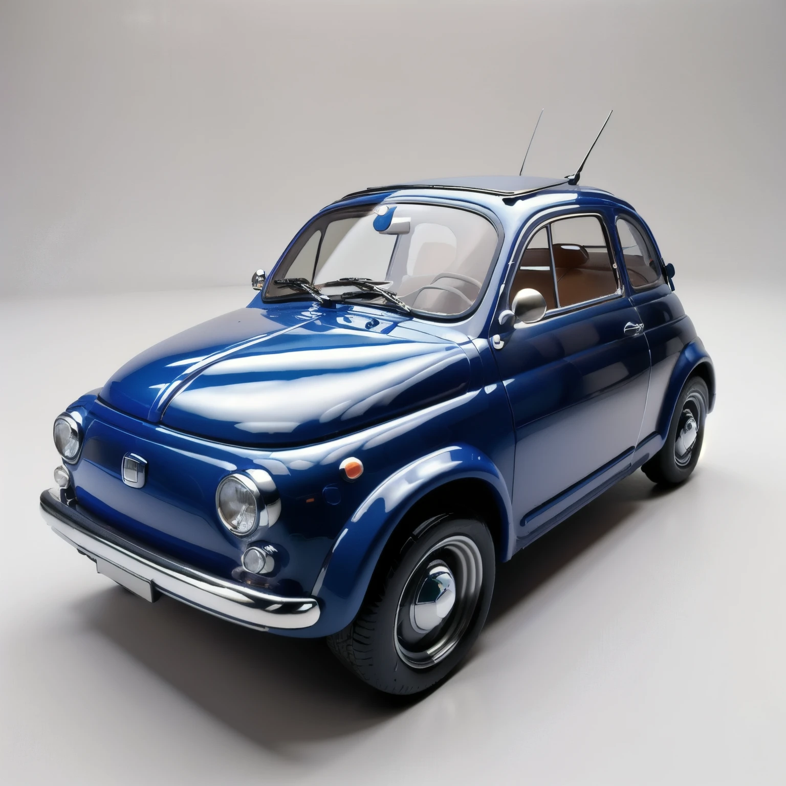 (masterpiece,Highest quality,Highest quality),Blue Fiat 500 plastic model,Matte Paint,Isometric 3D diorama,Backlight,Two-point lighting photography
