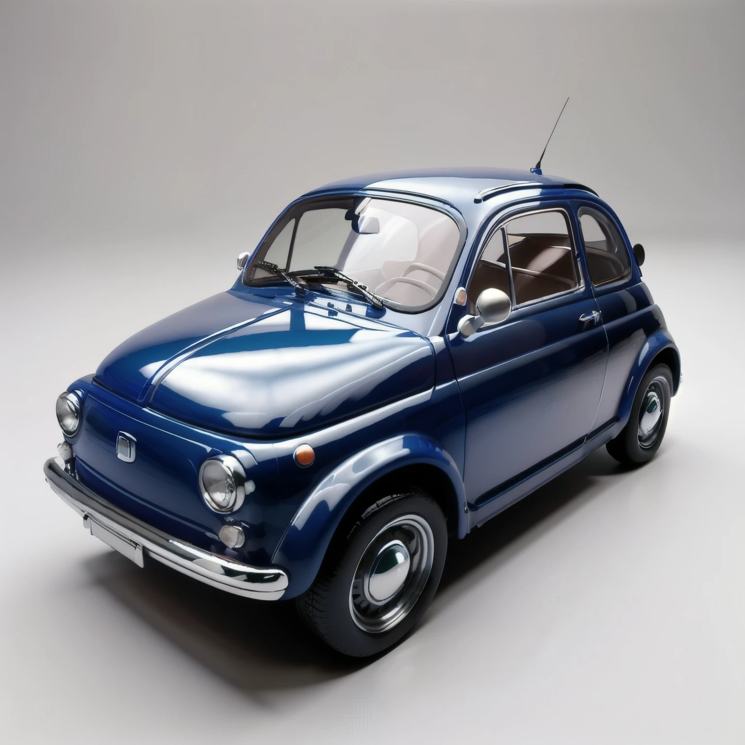 (masterpiece,Highest quality,Highest quality),Blue Fiat 500 plastic model,Matte Paint,Isometric 3D diorama,Backlight,Two-point lighting photography